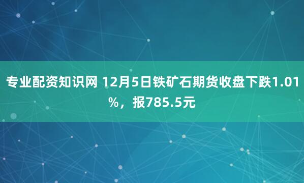 专业配资知识网 12月5日铁矿石期货收盘下跌1.01%,报785.5元